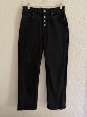 LOFT Black High-Rise Straight Ankle Button-Fly Jeans - 2P